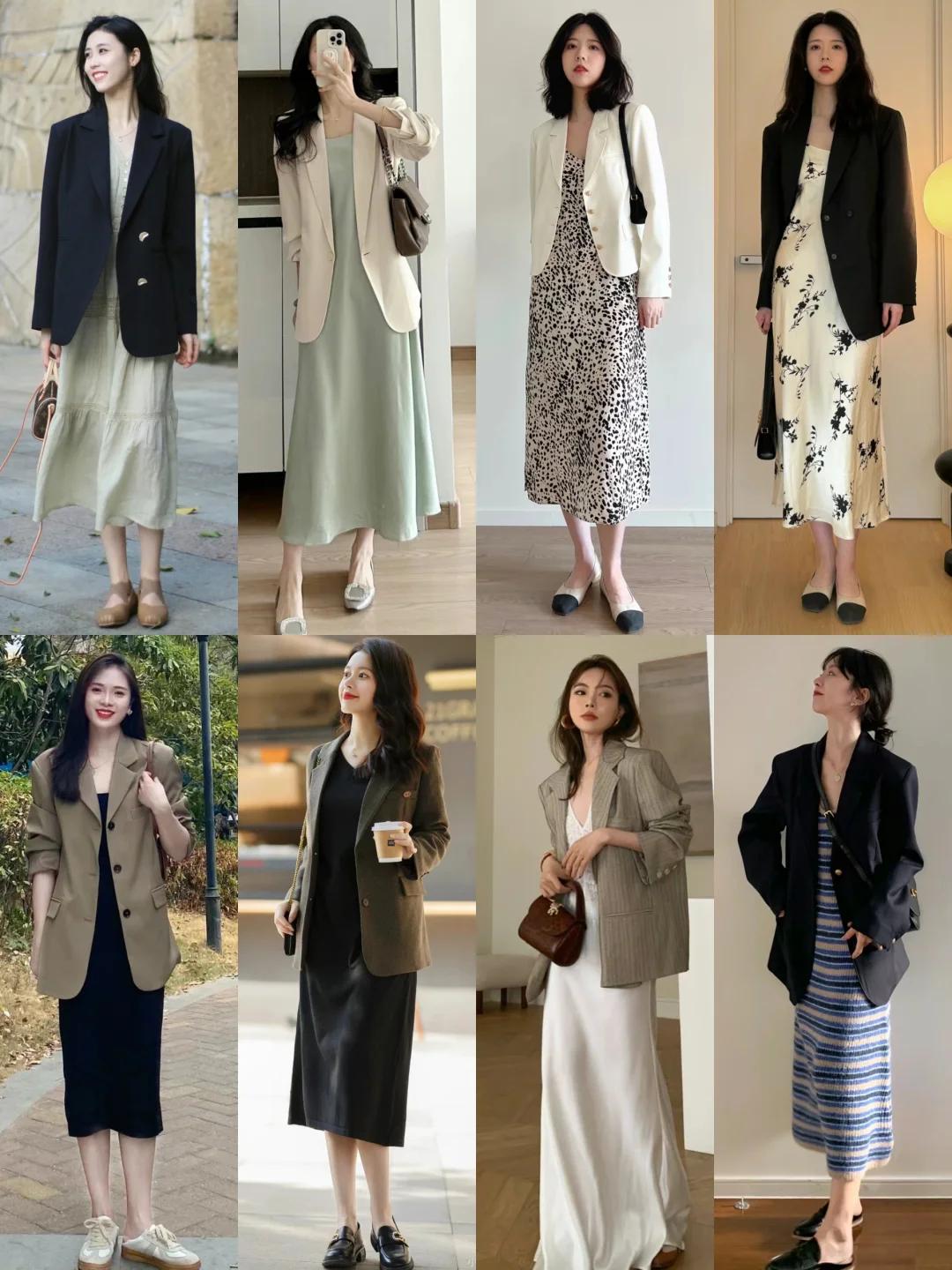 Blazer + đầm liền: Combo 